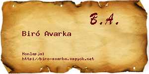 Biró Avarka névjegykártya